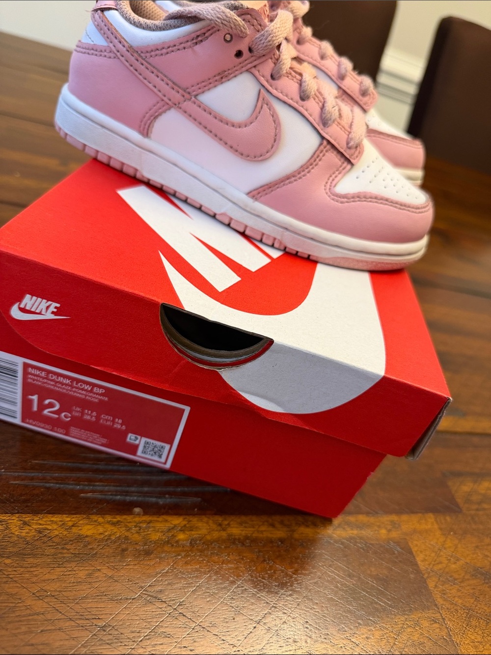 Nike Dunk Low Pink & White Leather Sneakers